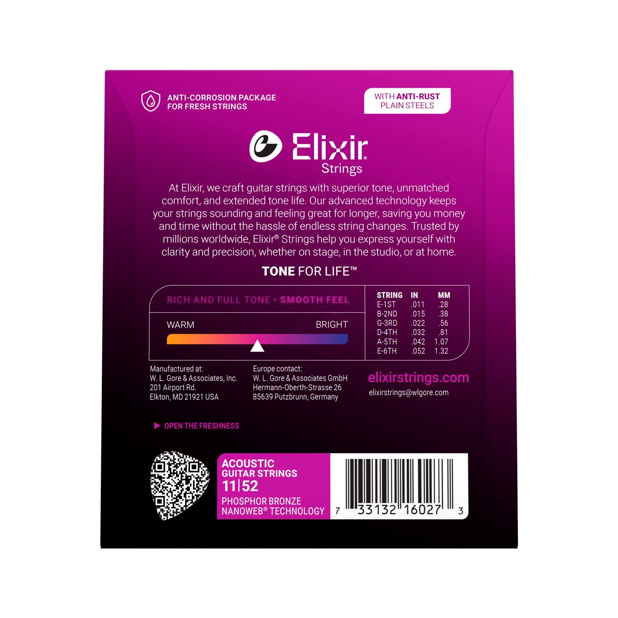 Set de cuerdas para guitarra acústica Elixir - 16027