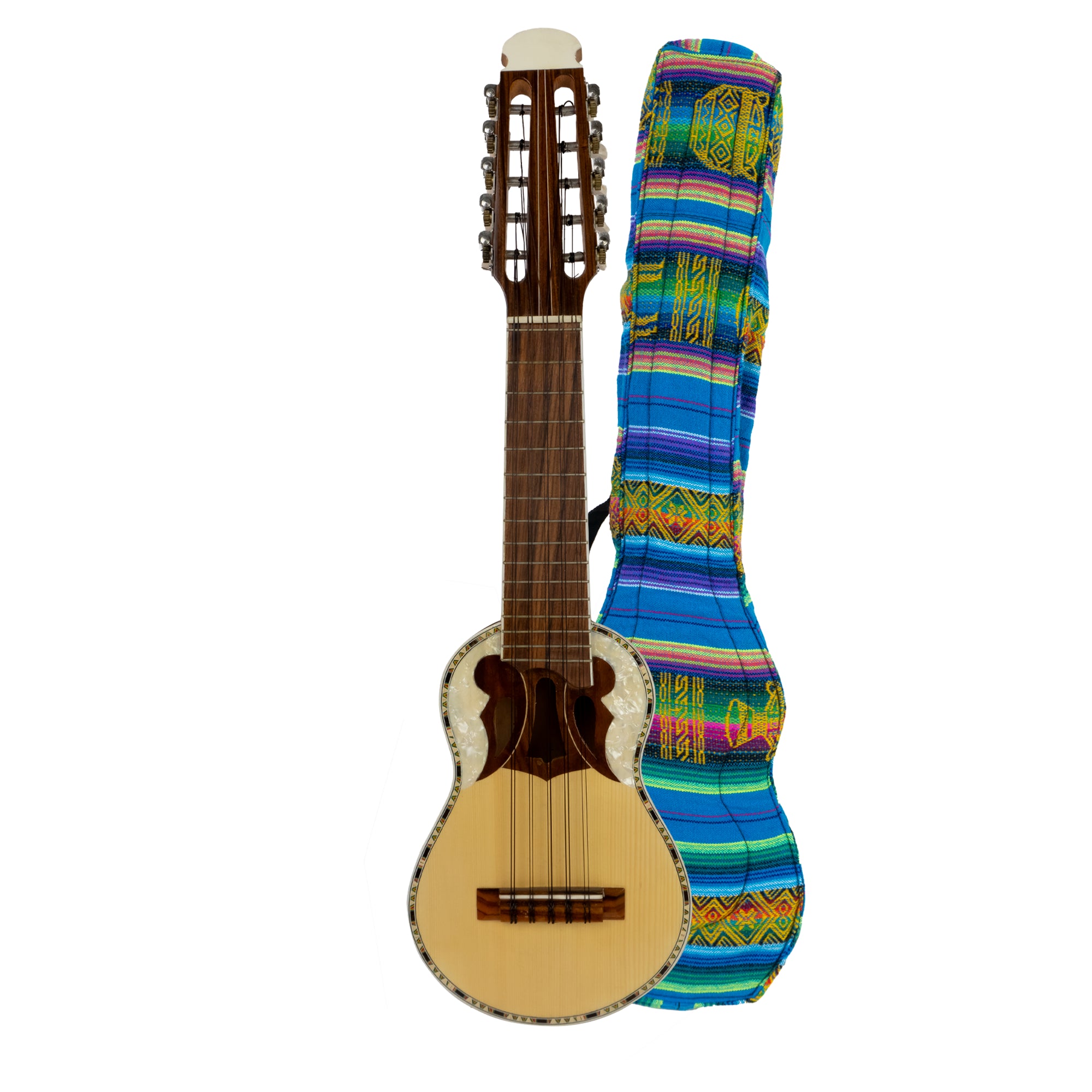 Charango Boliviano diseño Armadillo con funda Incaica