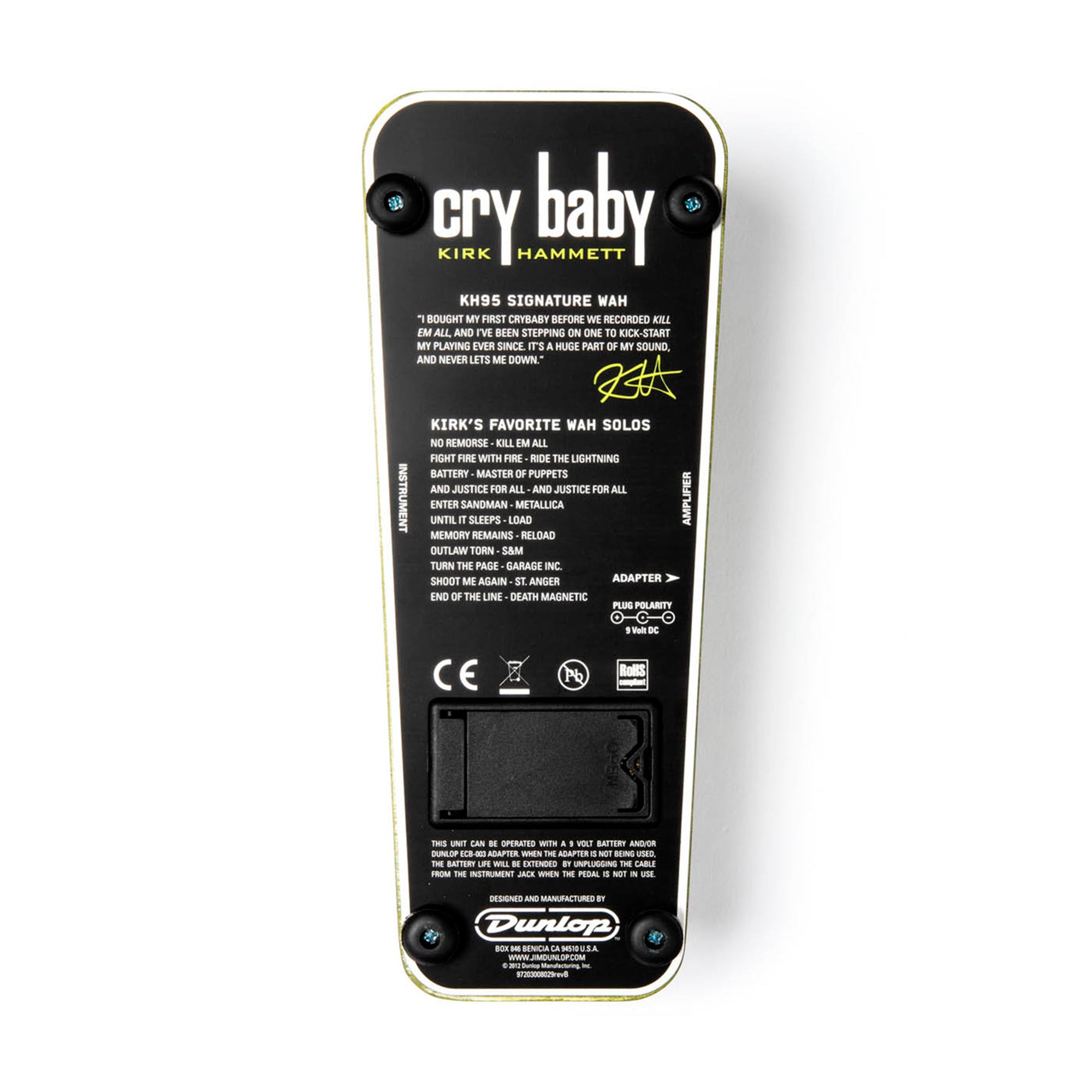 Pedal Kirk Hammett Cry Baby Wah Dunlop - KH95