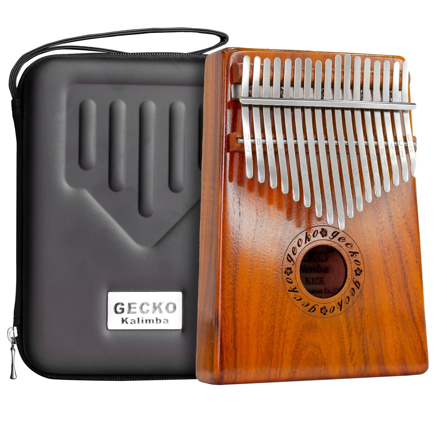 Kalimba de 17 llaves Gecko con estuche - K17K MBL NT