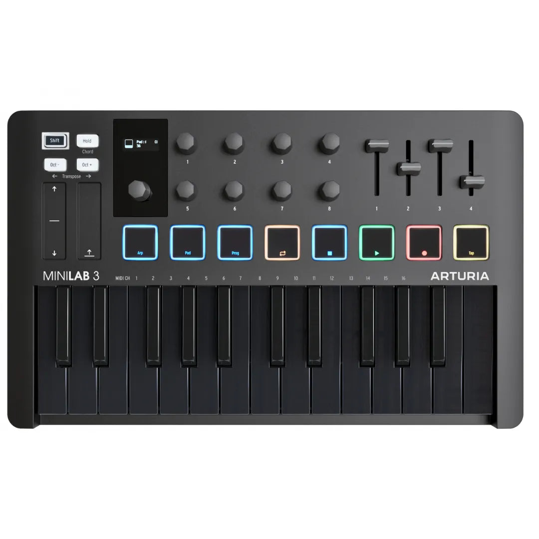 Controlador MIDI Arturia MiniLAB MK3 Deep Black Edition
