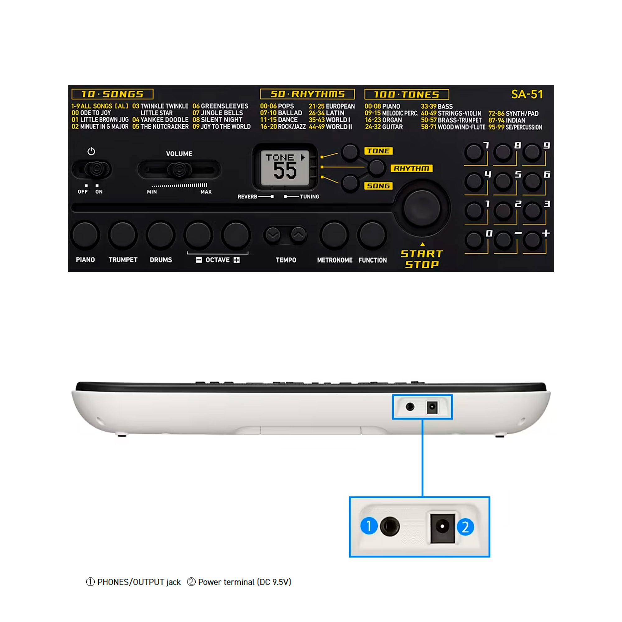 Teclado Casio de 32 teclas - SA-51H2