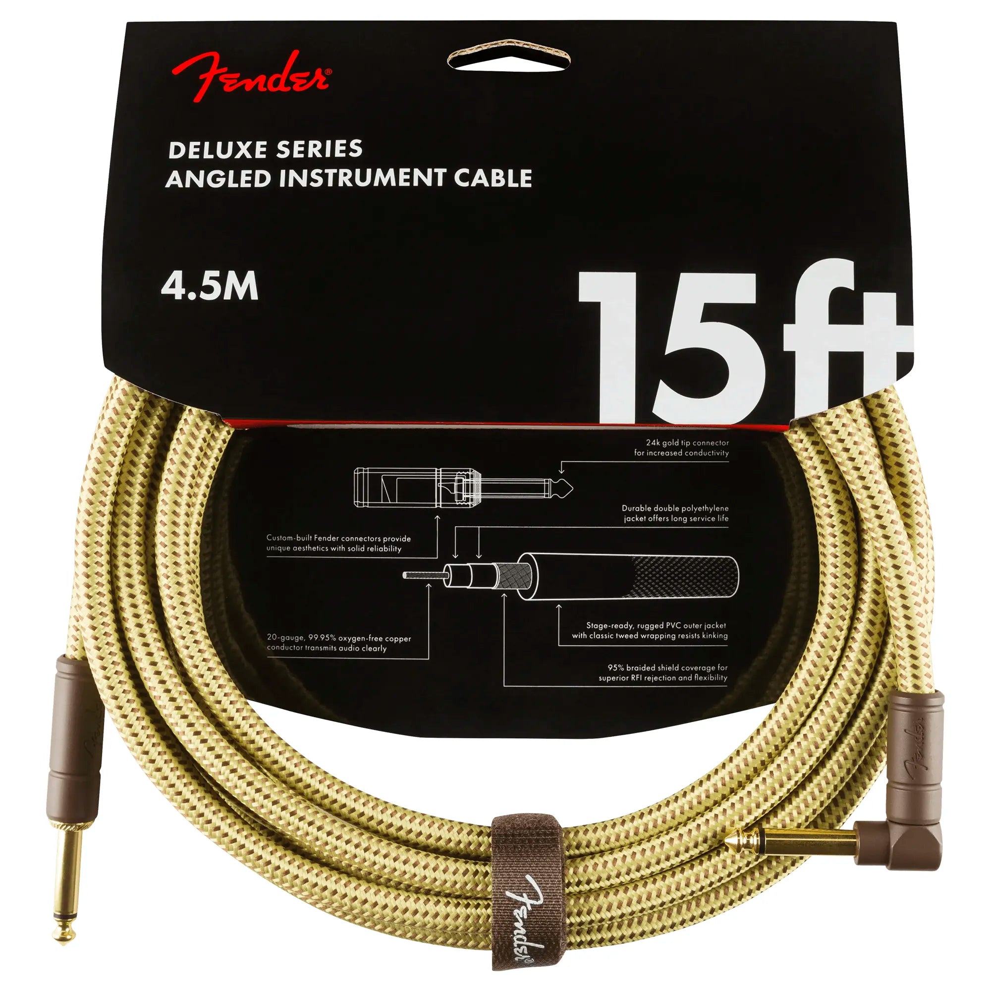 Cable para guitarra/bajo 4.5m Deluxe Fender - 0990820086