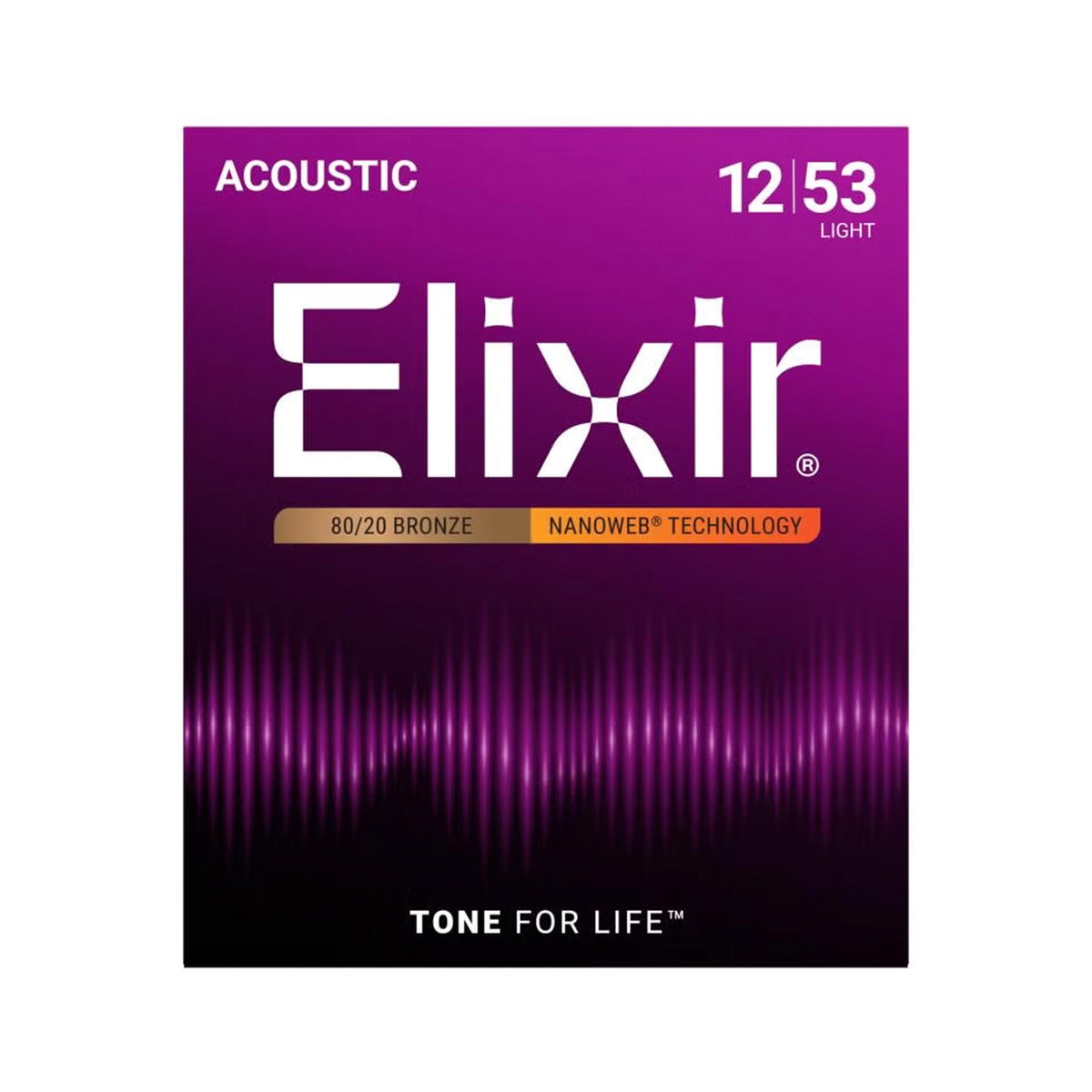 Set de cuerdas para guitarra acústica Elixir Nanoweb 12/53 Light - 11052