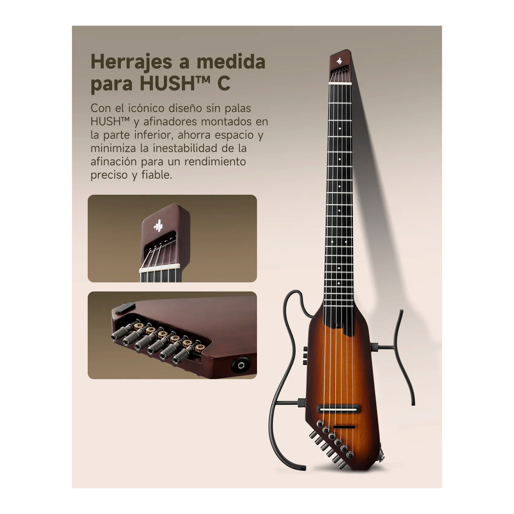 Guitarra clásica con cuerdas de nailon de viaje Donner EC7251 - HUSH-C SB