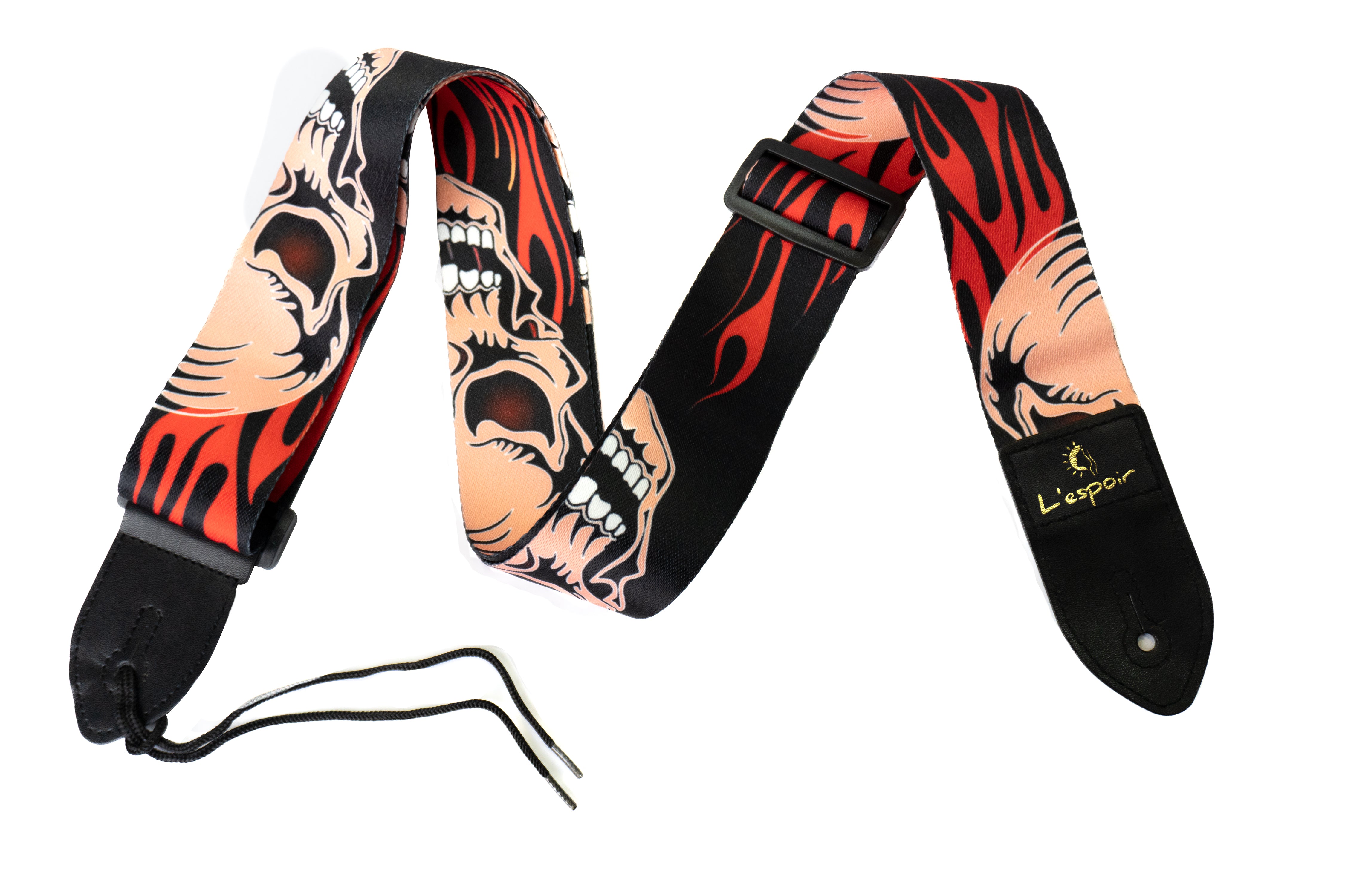 Correa para guitarra/bajo calavera roja Lespoir -LS008